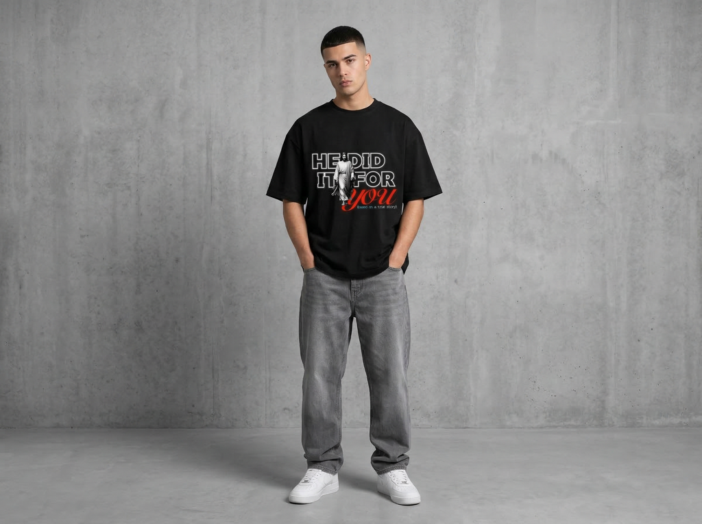 He did it for you - Premium Oversized Shirt