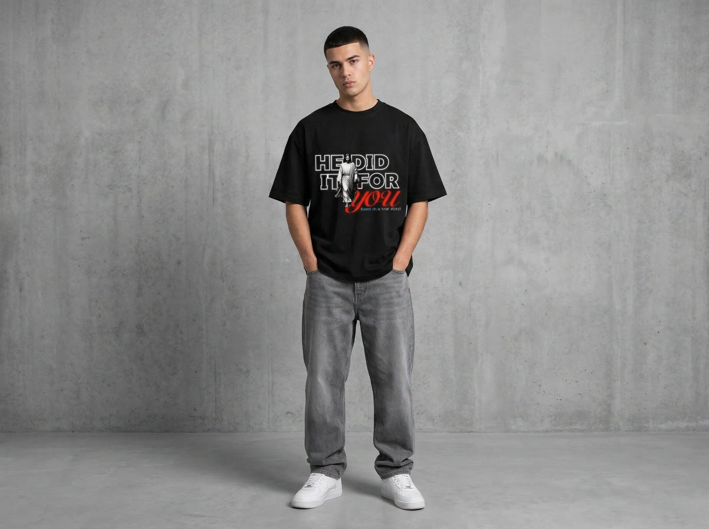 He did it for you - Premium Oversized Shirt