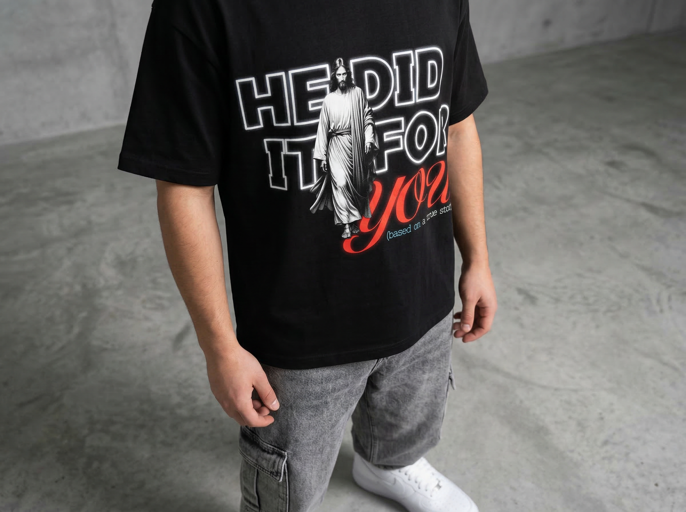 He did it for you - Premium Oversized Shirt