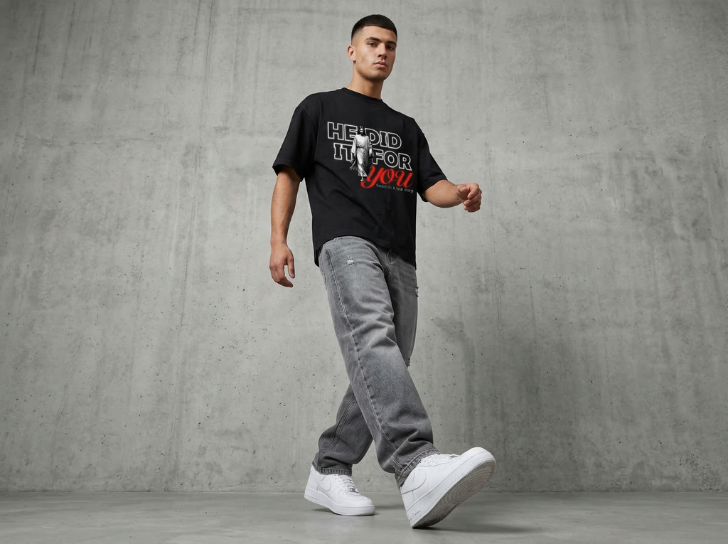 He did it for you - Premium Oversized Shirt