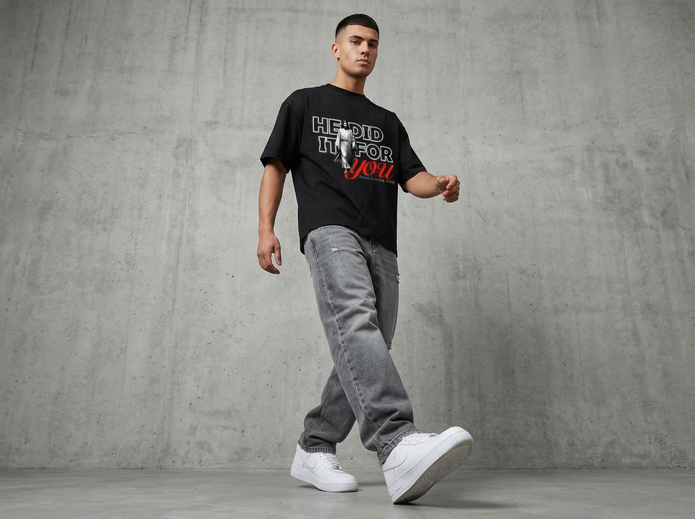 He did it for you - Premium Oversized Shirt