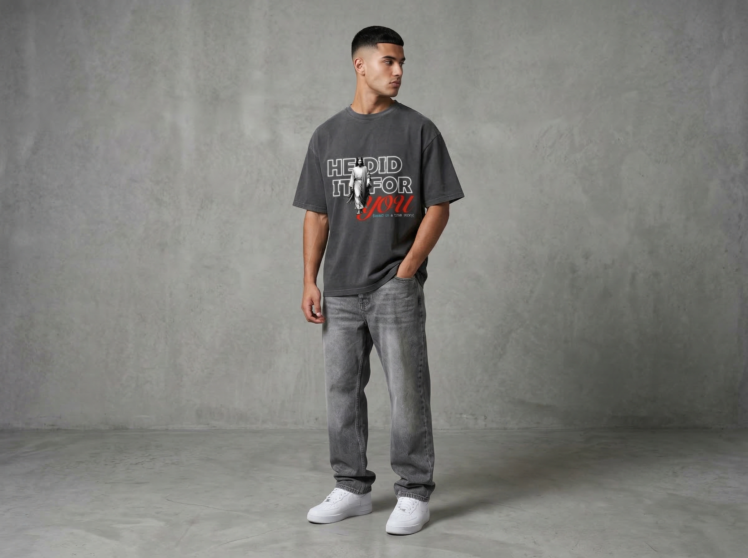 He did it for you - Premium Oversized Shirt